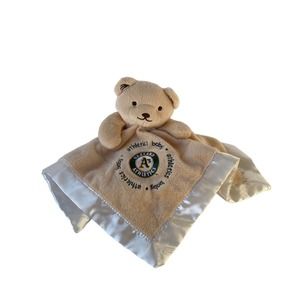 Baby Fanatic Oakland Athletics Bear Brown Satin Baby Lovey Security Blanket